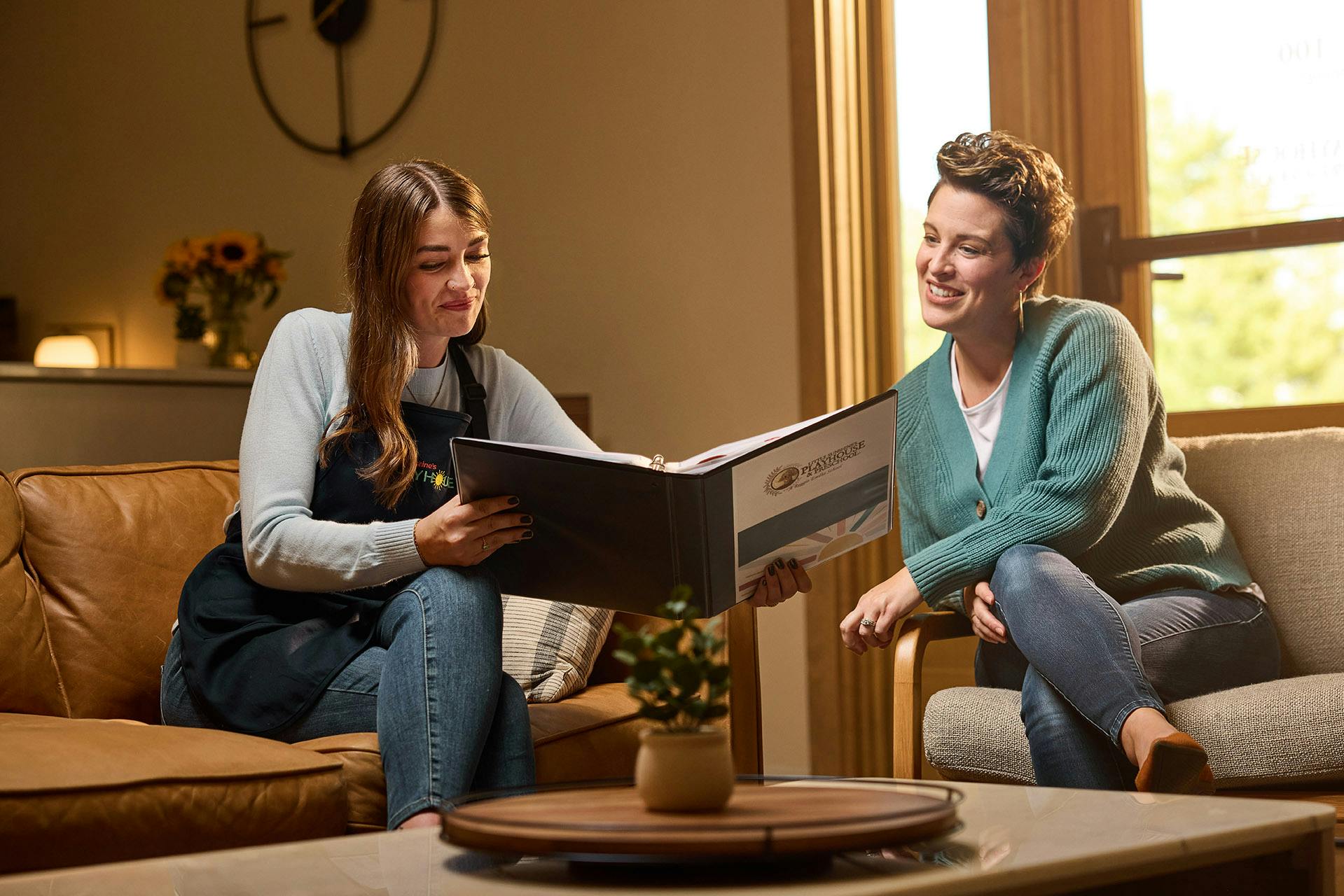 Staff shares student updates with parent.