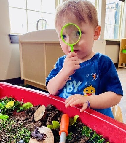 This little cutie is practicing his early development skills!