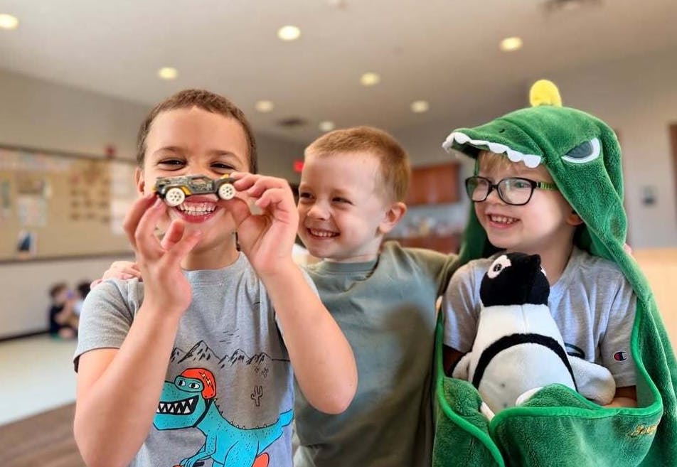 Screen free play is fun! These three boys are a perfect example.